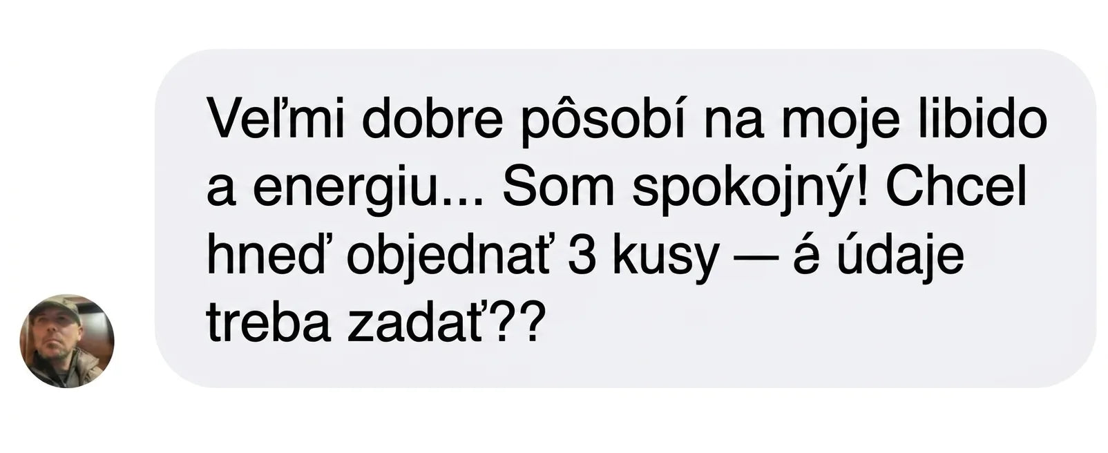Správa od zákazníka